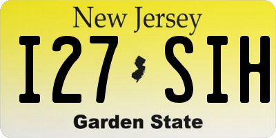 NJ license plate I27SIH