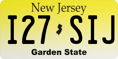 NJ license plate I27SIJ