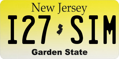 NJ license plate I27SIM