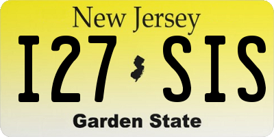NJ license plate I27SIS