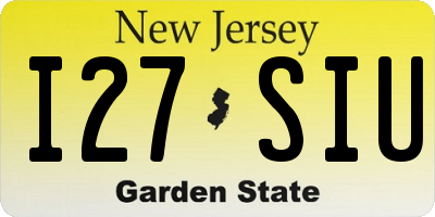 NJ license plate I27SIU