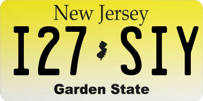 NJ license plate I27SIY