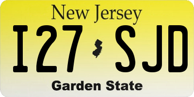 NJ license plate I27SJD