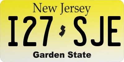 NJ license plate I27SJE