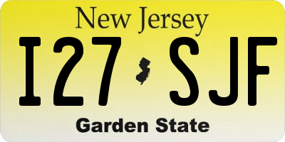 NJ license plate I27SJF