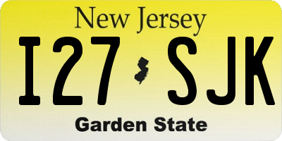 NJ license plate I27SJK