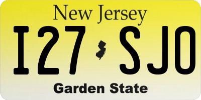 NJ license plate I27SJO
