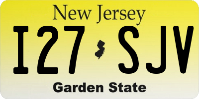 NJ license plate I27SJV
