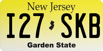 NJ license plate I27SKB
