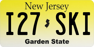 NJ license plate I27SKI