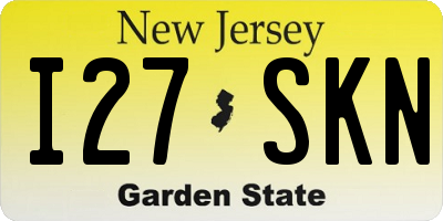 NJ license plate I27SKN