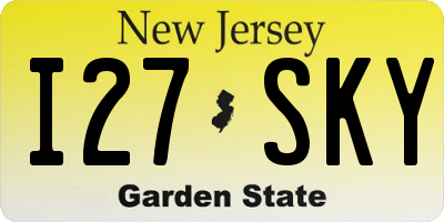 NJ license plate I27SKY