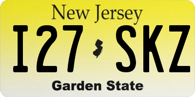 NJ license plate I27SKZ