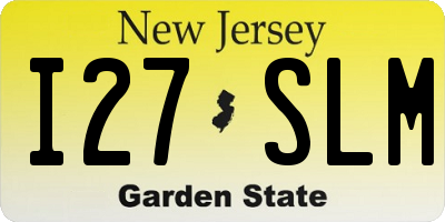 NJ license plate I27SLM