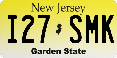 NJ license plate I27SMK