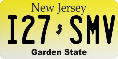 NJ license plate I27SMV