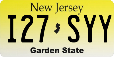 NJ license plate I27SYY