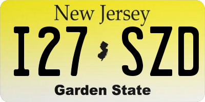 NJ license plate I27SZD