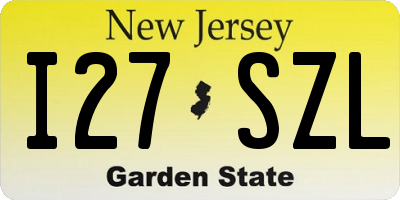 NJ license plate I27SZL