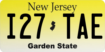 NJ license plate I27TAE