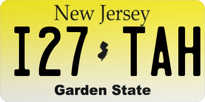 NJ license plate I27TAH