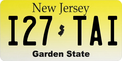 NJ license plate I27TAI