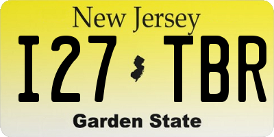 NJ license plate I27TBR