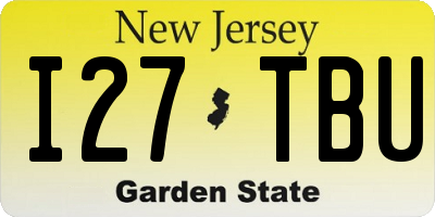 NJ license plate I27TBU
