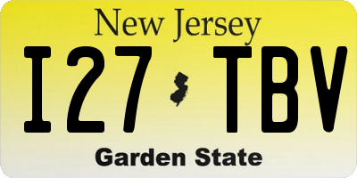 NJ license plate I27TBV
