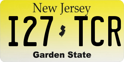 NJ license plate I27TCR