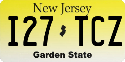 NJ license plate I27TCZ