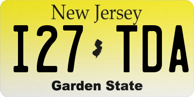 NJ license plate I27TDA