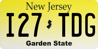 NJ license plate I27TDG
