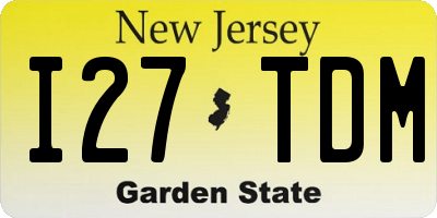 NJ license plate I27TDM