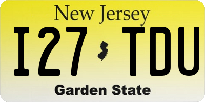 NJ license plate I27TDU
