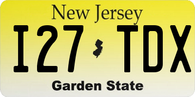 NJ license plate I27TDX