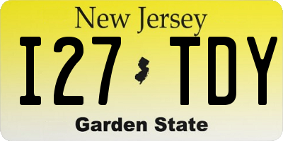 NJ license plate I27TDY