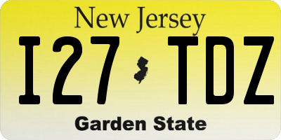 NJ license plate I27TDZ