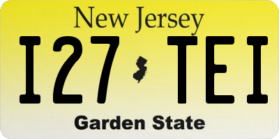 NJ license plate I27TEI