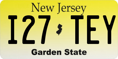NJ license plate I27TEY