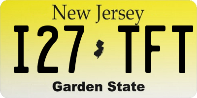 NJ license plate I27TFT