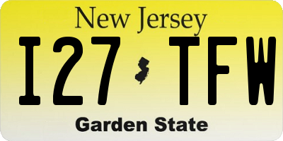 NJ license plate I27TFW