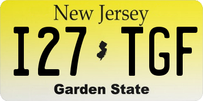 NJ license plate I27TGF