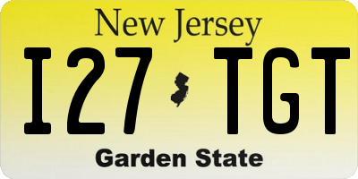 NJ license plate I27TGT