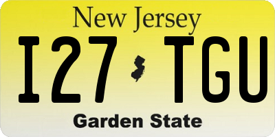 NJ license plate I27TGU