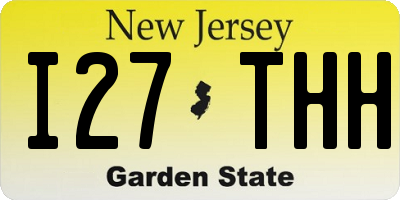 NJ license plate I27THH