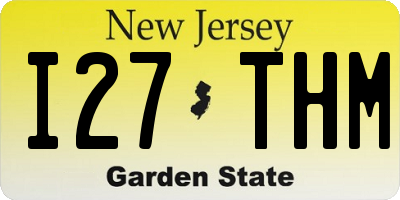 NJ license plate I27THM