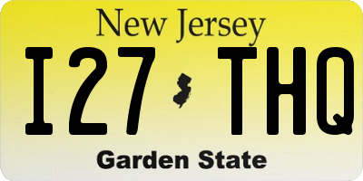 NJ license plate I27THQ