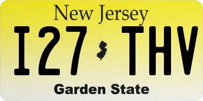 NJ license plate I27THV