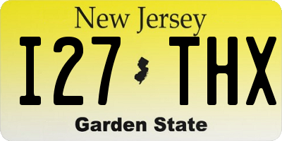 NJ license plate I27THX